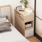Comodino Moderno Minimalista in MDF Rettangolare con 1 Cassetto per Camera da Letto