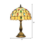 OpalGlow – Lampada da scrivania a ombrello con paralume a forma di conchiglia e gioielli a forma di goccia per un'illuminazione elegante