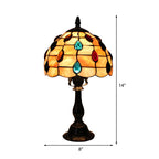 OpalGlow – Lampada da scrivania a ombrello con paralume a forma di conchiglia e gioielli a forma di goccia per un'illuminazione elegante