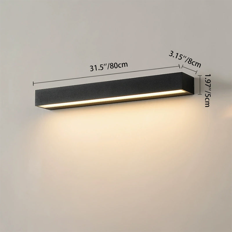 Lampada da Parete LED Moderna Minimalista Rettangolare Impermeabile in Alluminio per Giardino