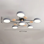 Lampada da soffitto LED semi-incassata con design a ramo di molecola rotonda scandinavo contemporaneo per il soggiorno