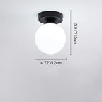 Moderno Lampadario Semiflusso in Vetro a Sfera da 1 Luce per Corridoio