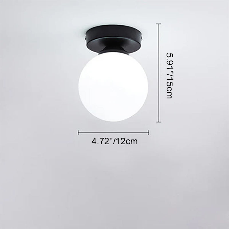 Moderno Lampadario Semiflusso in Vetro a Sfera da 1 Luce per Corridoio
