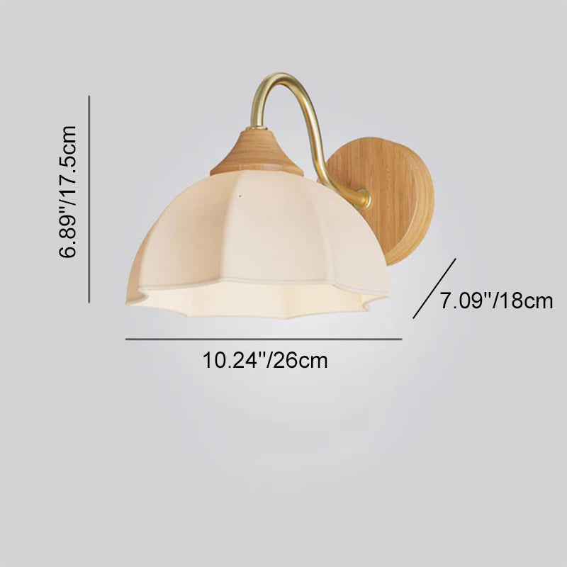 Applique da Parete Rotonda in Vetro e Ferro Striato Nordic Contemporaneo con 1 Luce per Soggiorno e Camera da Letto