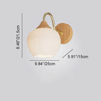 Applique da Parete Rotonda in Vetro e Ferro Striato Nordic Contemporaneo con 1 Luce per Soggiorno e Camera da Letto