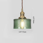 Lampada a Sospensione Tradizionale Giapponese in Ottone con Vetro, 1 Luce per Soggiorno