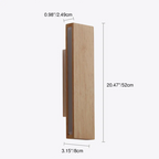 Applique da Parete Lampada LED Acrilico in Legno Massello Rettangolare Piatto Rotabile Nordico Contemporaneo