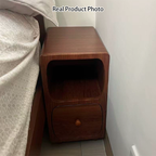 Comodino Rettangolare Ultra-Sottile in MDF di Media Densità di Stile Scandinavo Contemporaneo 1/2 Cassetto per Camera da Letto