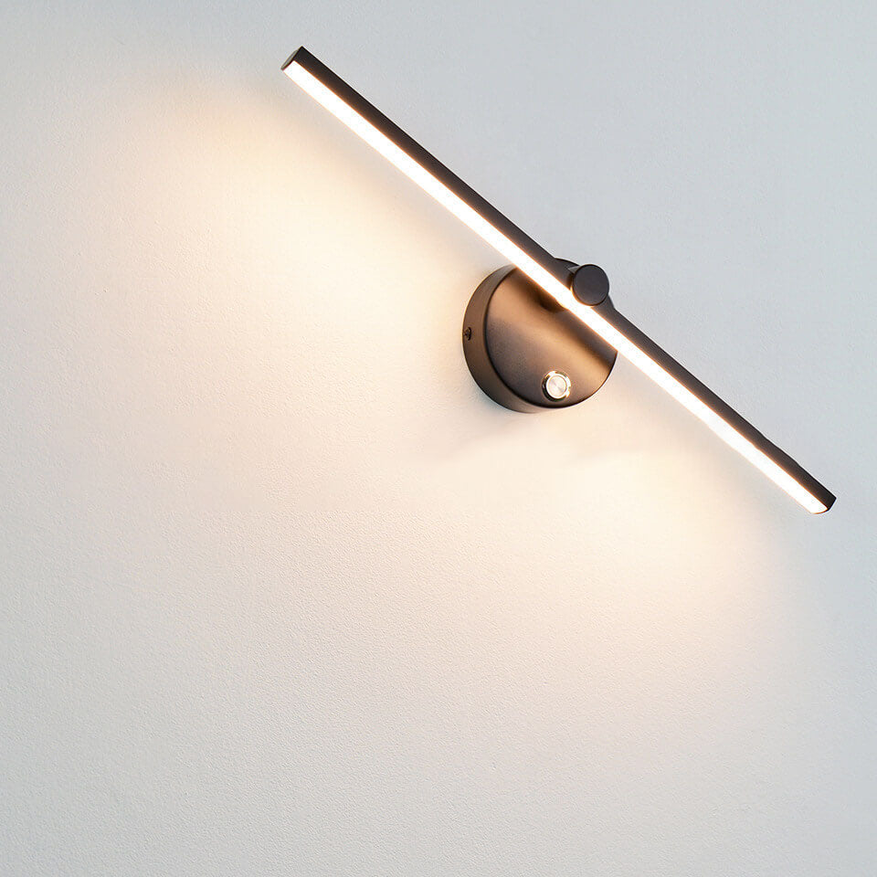 Lampada da parete a LED con specchio in alluminio lungo, stile minimalista nordico