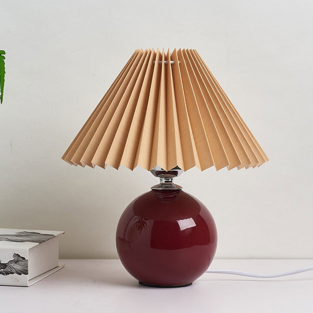 Lampada da Tavolo Ceramica Pieghettata Minimalista Nordica a 1 Luce