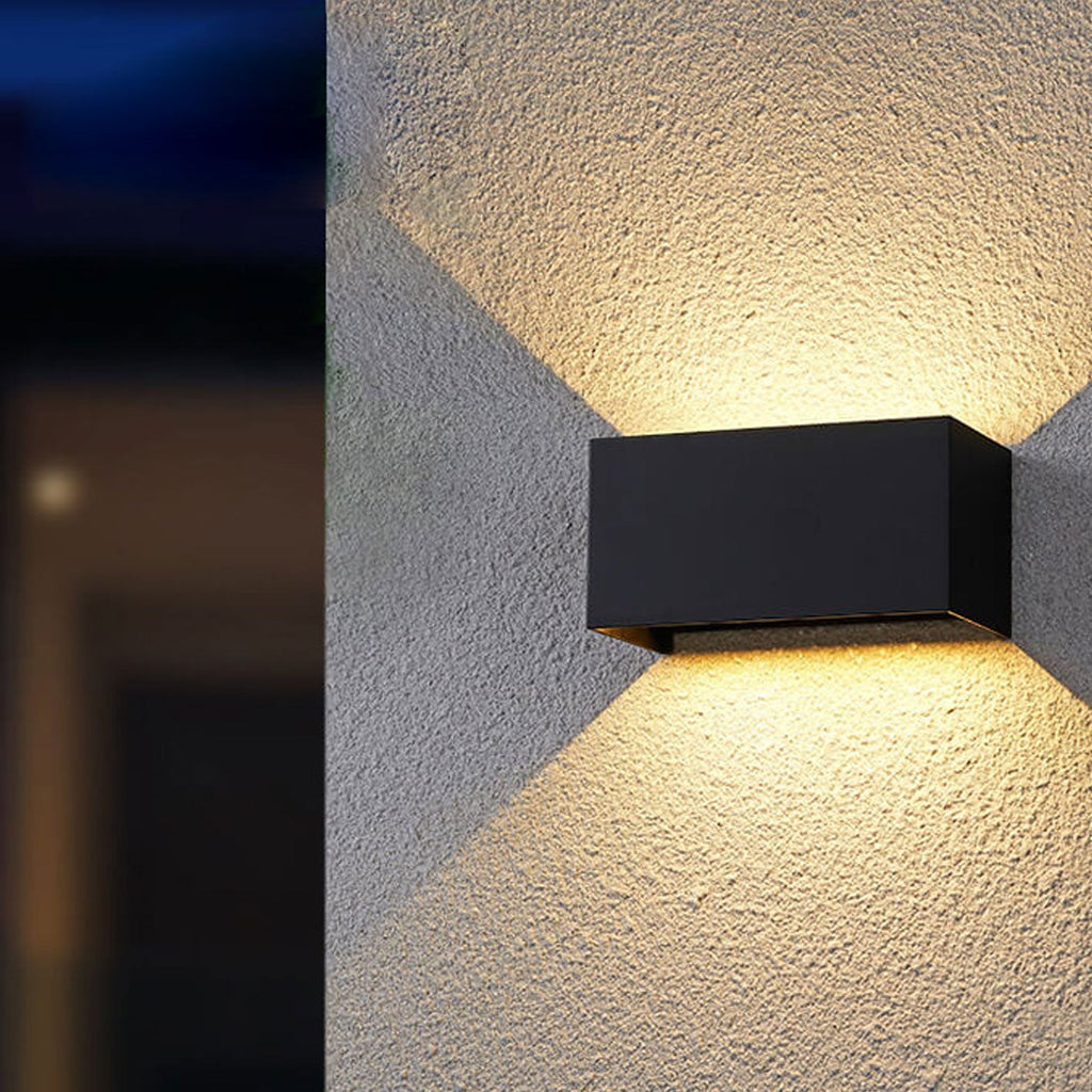 Moderna Applique da Esterno Impermeabile Rectangolare LED Illuminata Su e Giù
