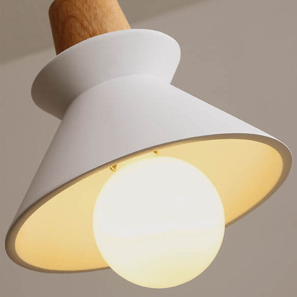 Lampada a Sospensione Minimalista Nordica in Legno e Cemento con 1 Luce