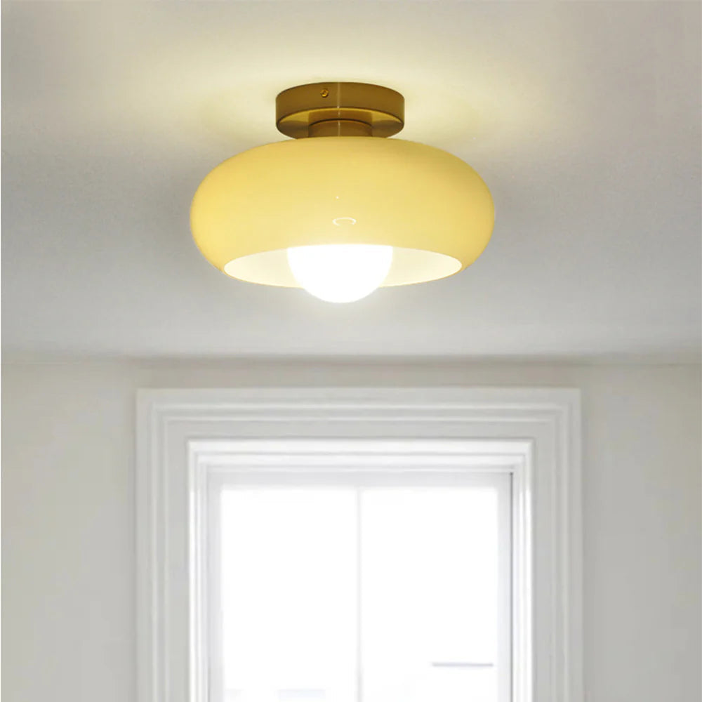 Lampada da soffitto in vetro rotonda classica