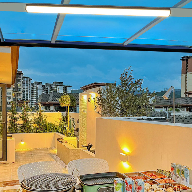 Moderno Minimalista Lungo Rettangolo Alluminio PC LED Soffitto Incassato Luce Per Patio Esterno