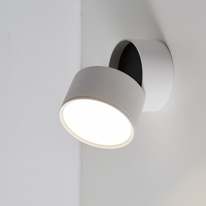 Lampada da parete LED rotonda in alluminio pieghevole e rotante minimalista moderna per soggiorno e camera da letto