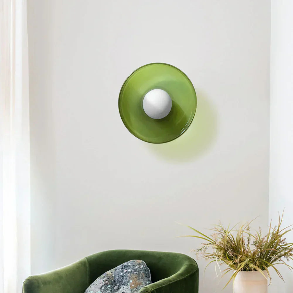 Luce a Disco in Vetro Nordico per Parete e Soffitto LED 1-luce