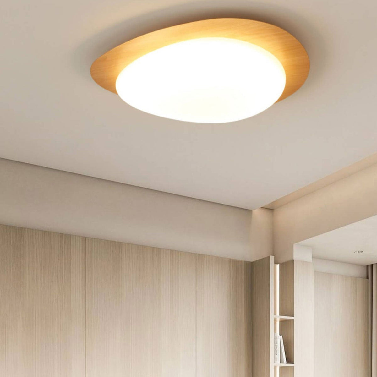 Plafoniera LED a Incasso in Legno con Venature Nordic Iron