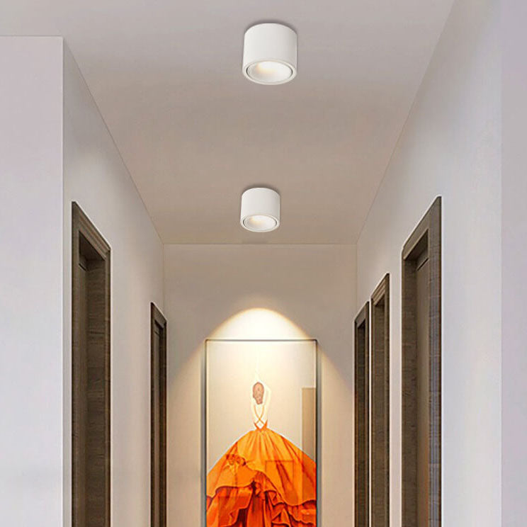 Faretto rotondo in alluminio minimalista moderno, regolabile, a LED, montato a soffitto per soggiorno