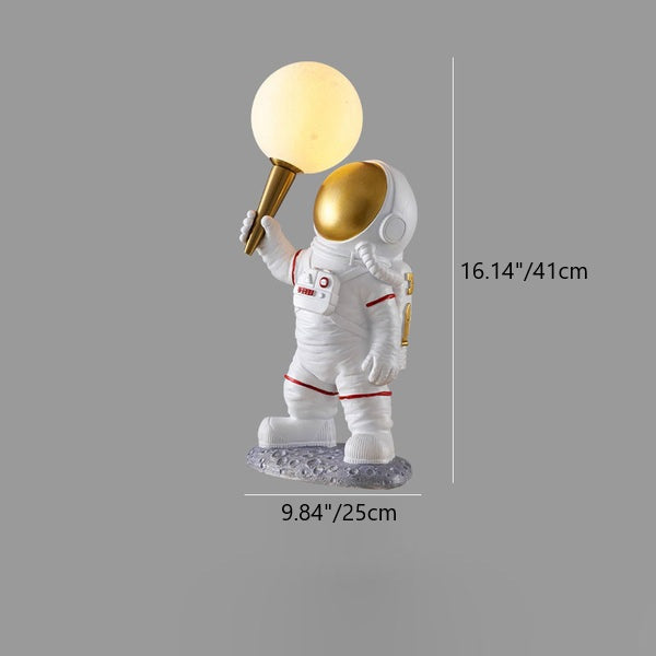 Lampada da parete a sconce con astronauta creativo contemporaneo in resina ABS 1 luce per camera da letto