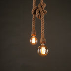 Lampada a Sospensione Contemporanea in Fune di Canapa Industriale 1/2 Luce per Soggiorno