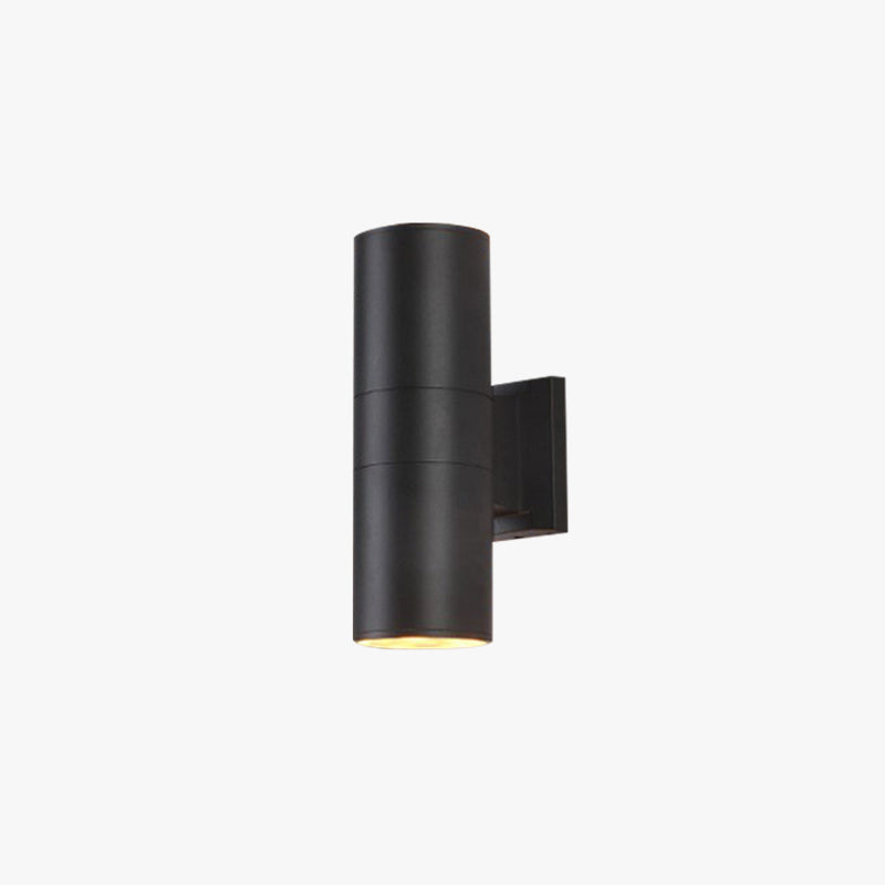 Lampada da Parete Esterno a Doppia Testa in Metallo Minimalista Kren, Nera