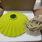 Lampada a sospensione moderna in cemento con paralume scallop a 1 luce per soggiorno