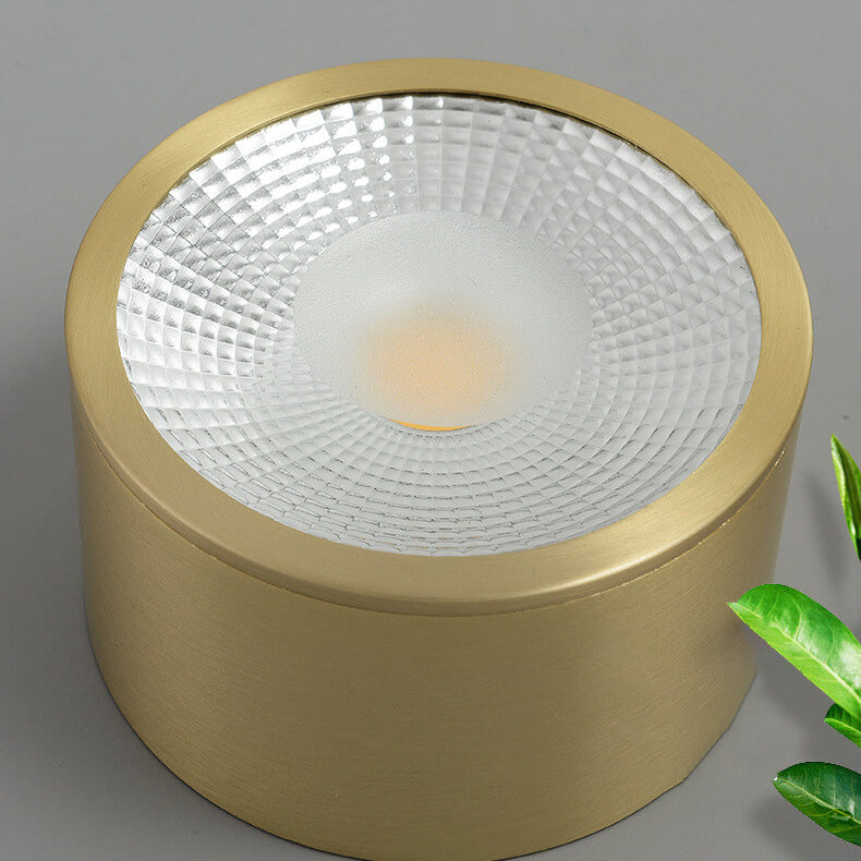Faretto LED Moderno in Ottone Cilindrico da Soffitto