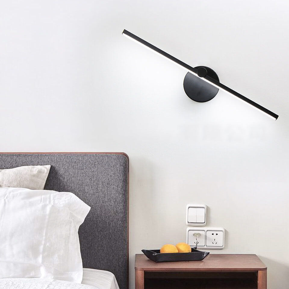 Lampada da parete a LED con specchio in alluminio lungo, stile minimalista nordico