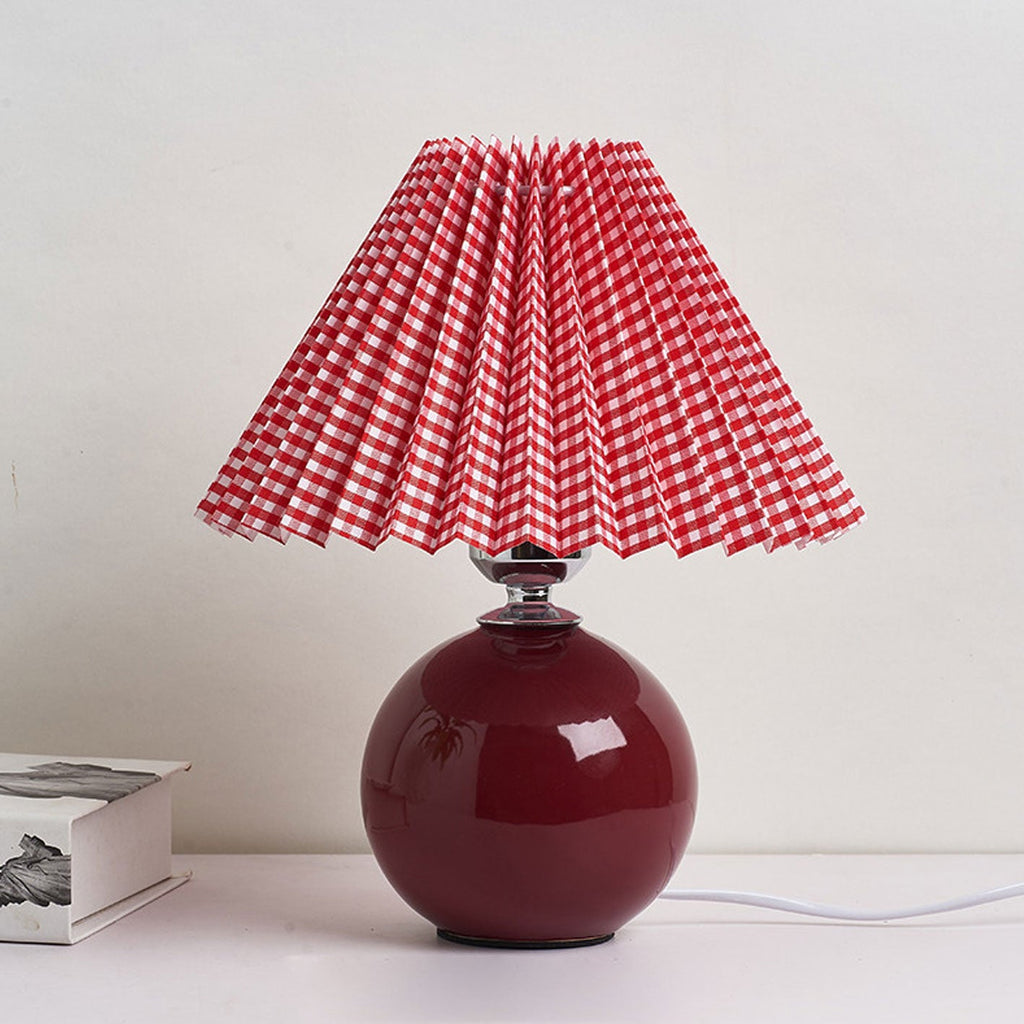 Lampada da Tavolo Ceramica Pieghettata Minimalista Nordica a 1 Luce