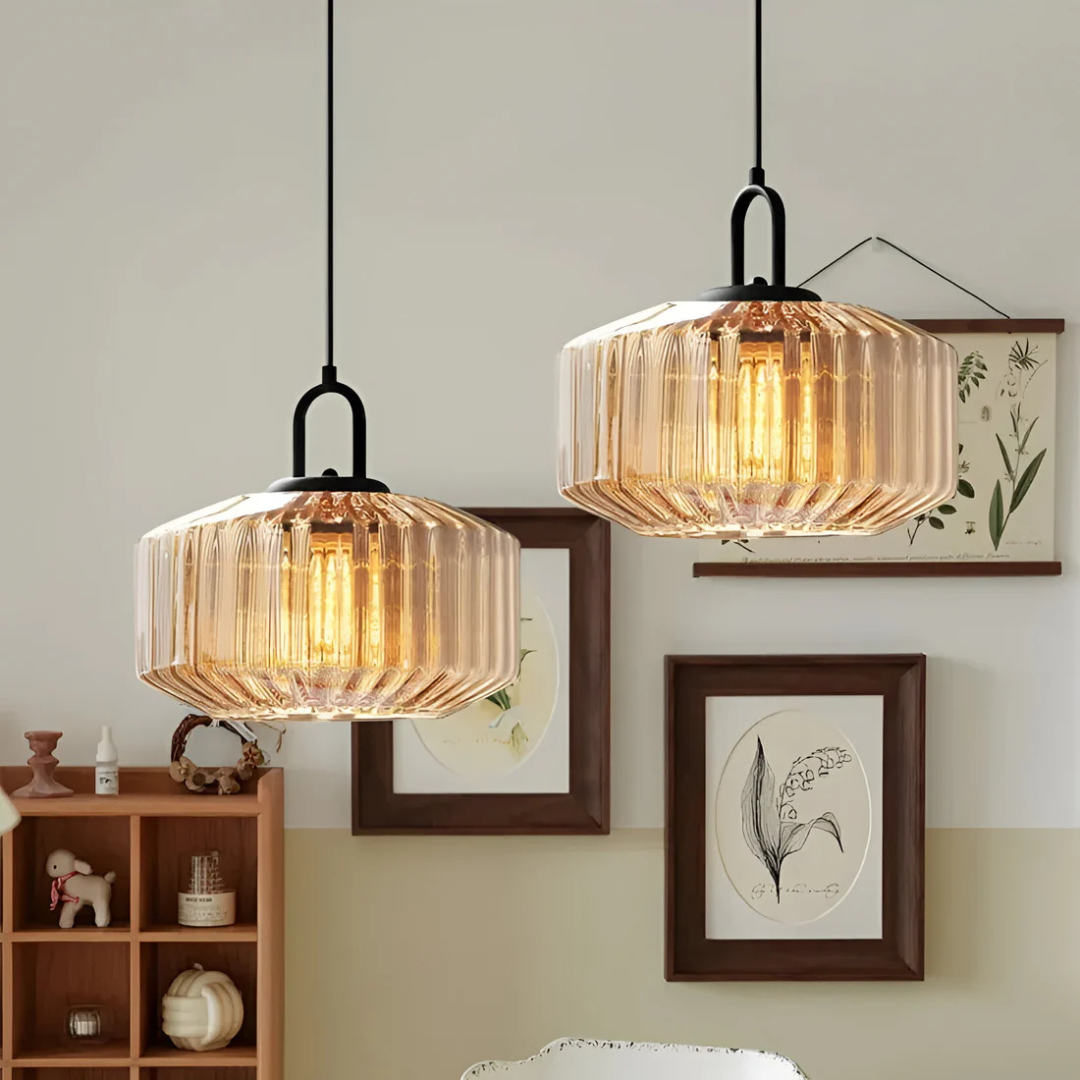 Mireta - Lampada a Sospensione in Vetro Colorato Retro