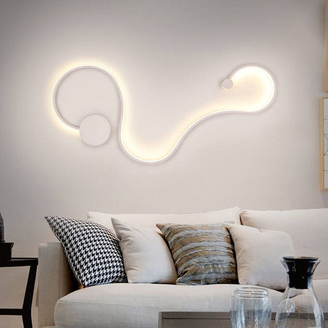 Lampada da Parete Curva LED Moderna in Alluminio a Forma di Serpente con 1 Luce