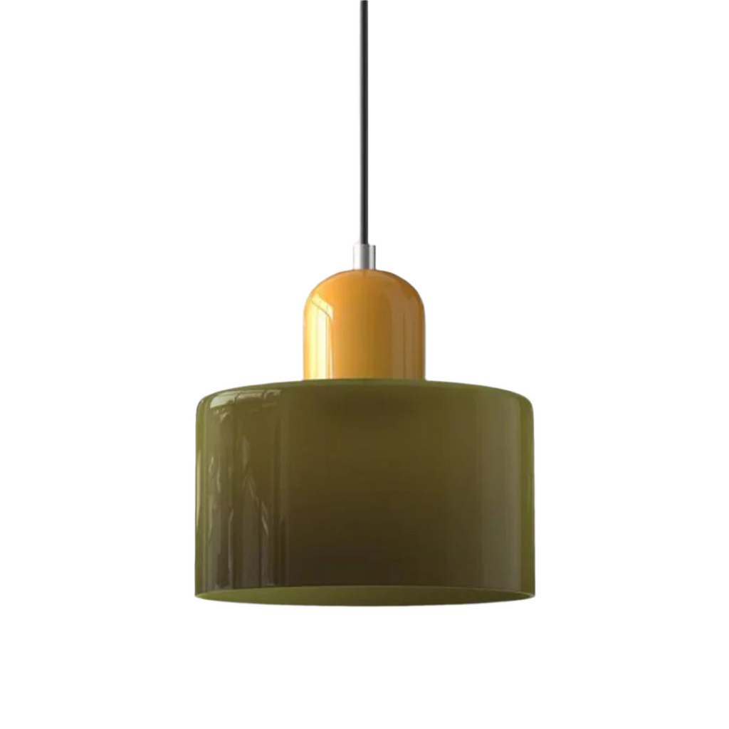 Lampada a sospensione in vetro – Elegante lampada cilindrica per ambienti accoglienti