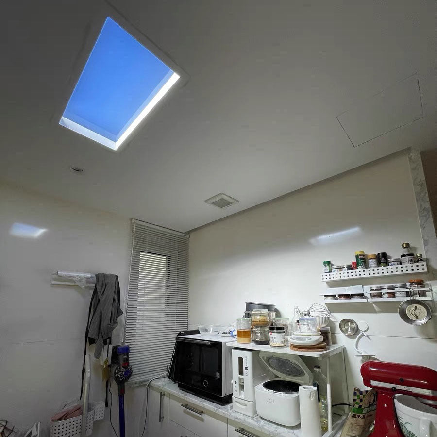 Moderna Lampada a Soffitto LED Metallica Minimalista Blu Cielo per Soggiorno