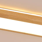 Lampada da soffitto LED rettangolare minimalista giapponese in noce