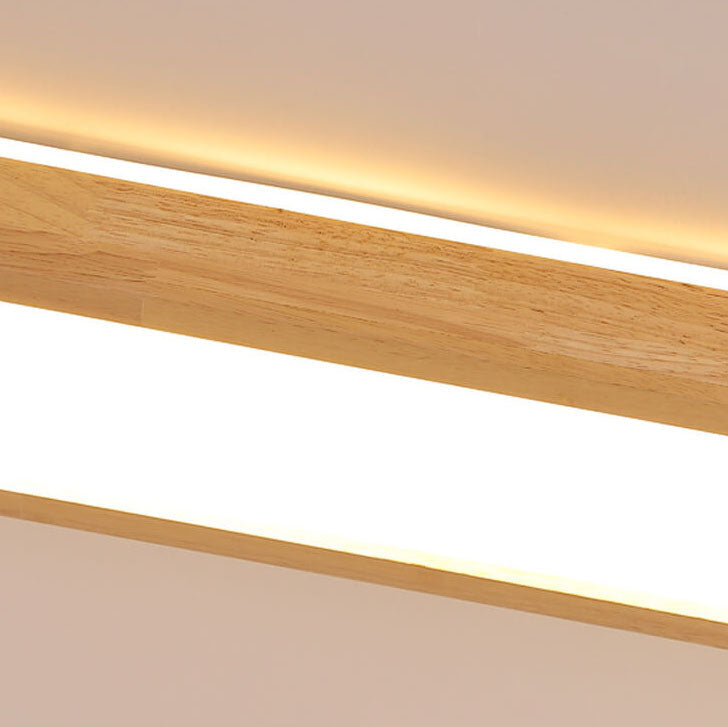 Lampada da soffitto LED rettangolare minimalista giapponese in noce