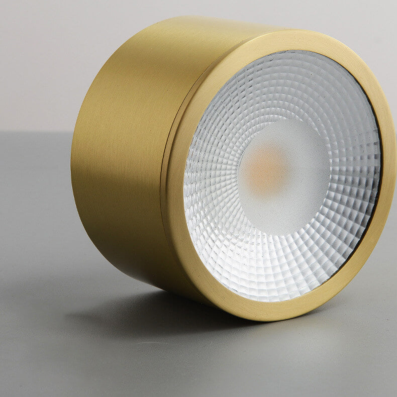 Faretto LED Moderno in Ottone Cilindrico da Soffitto