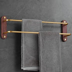 Barra doppia per asciugamani da bagno da 19" supporto per asciugamani non perforato in oro nero