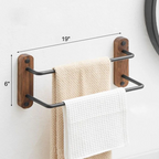 Barra doppia per asciugamani da bagno da 19" supporto per asciugamani non perforato in oro nero