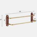 Barra doppia per asciugamani da bagno da 19" supporto per asciugamani non perforato in oro nero