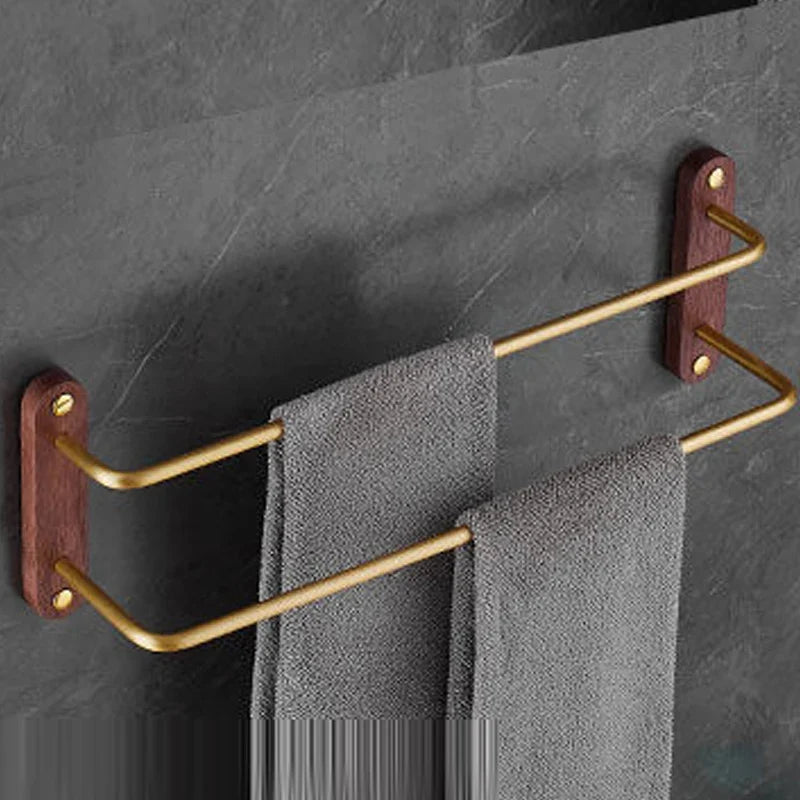 Barra doppia per asciugamani da bagno da 19" supporto per asciugamani non perforato in oro nero