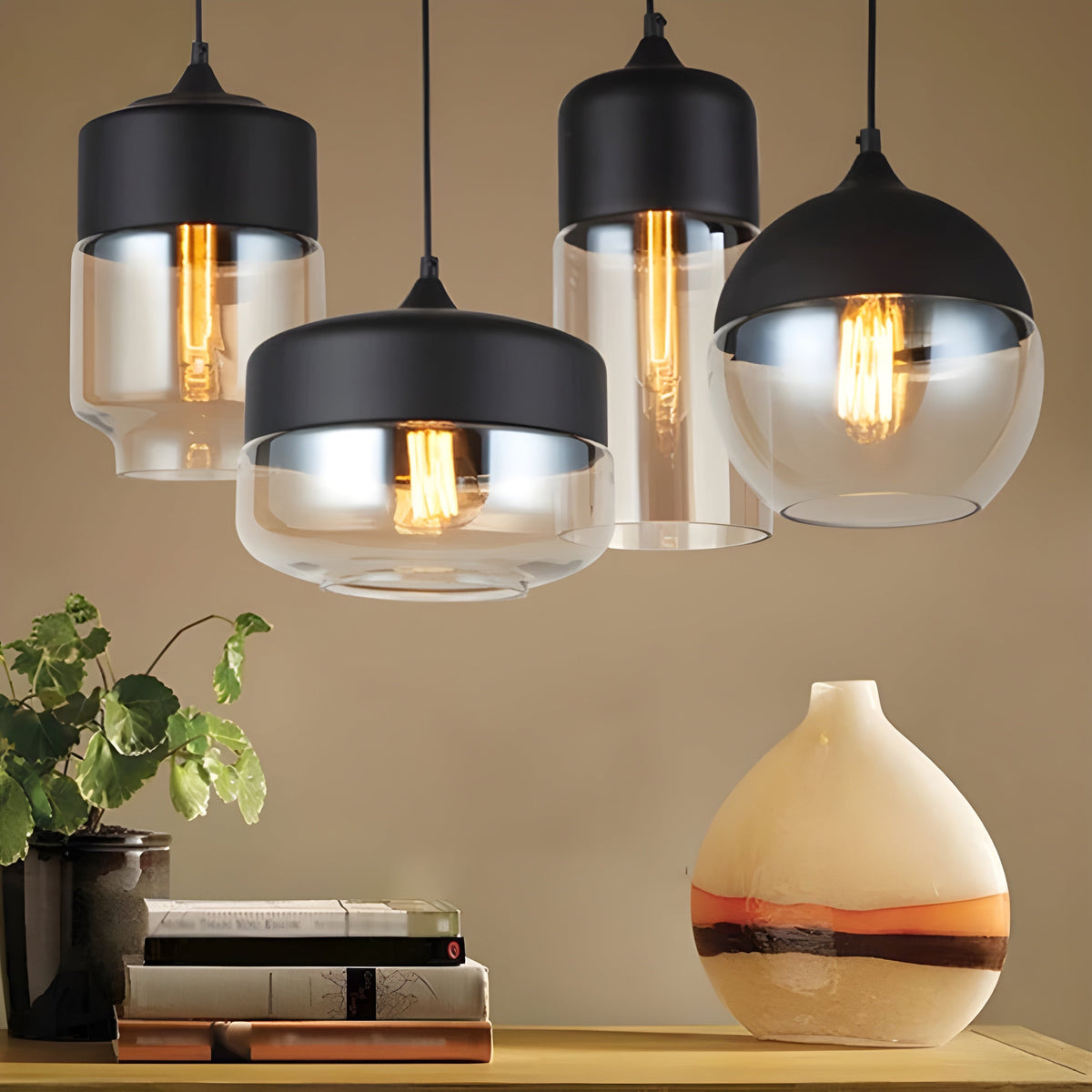 RusticLuxe Light - Lampada a sospensione vintage in legno