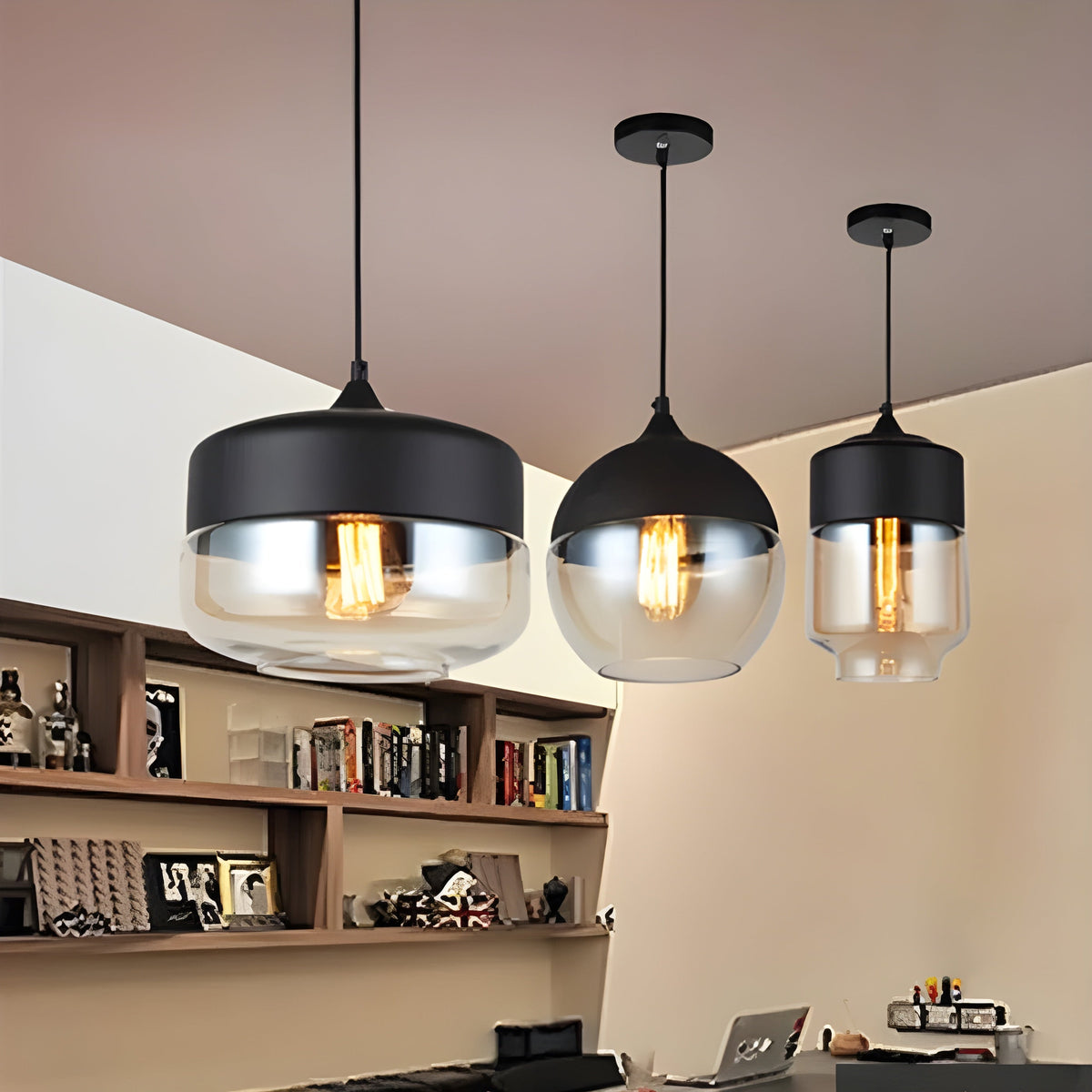 RusticLuxe Light - Lampada a sospensione vintage in legno