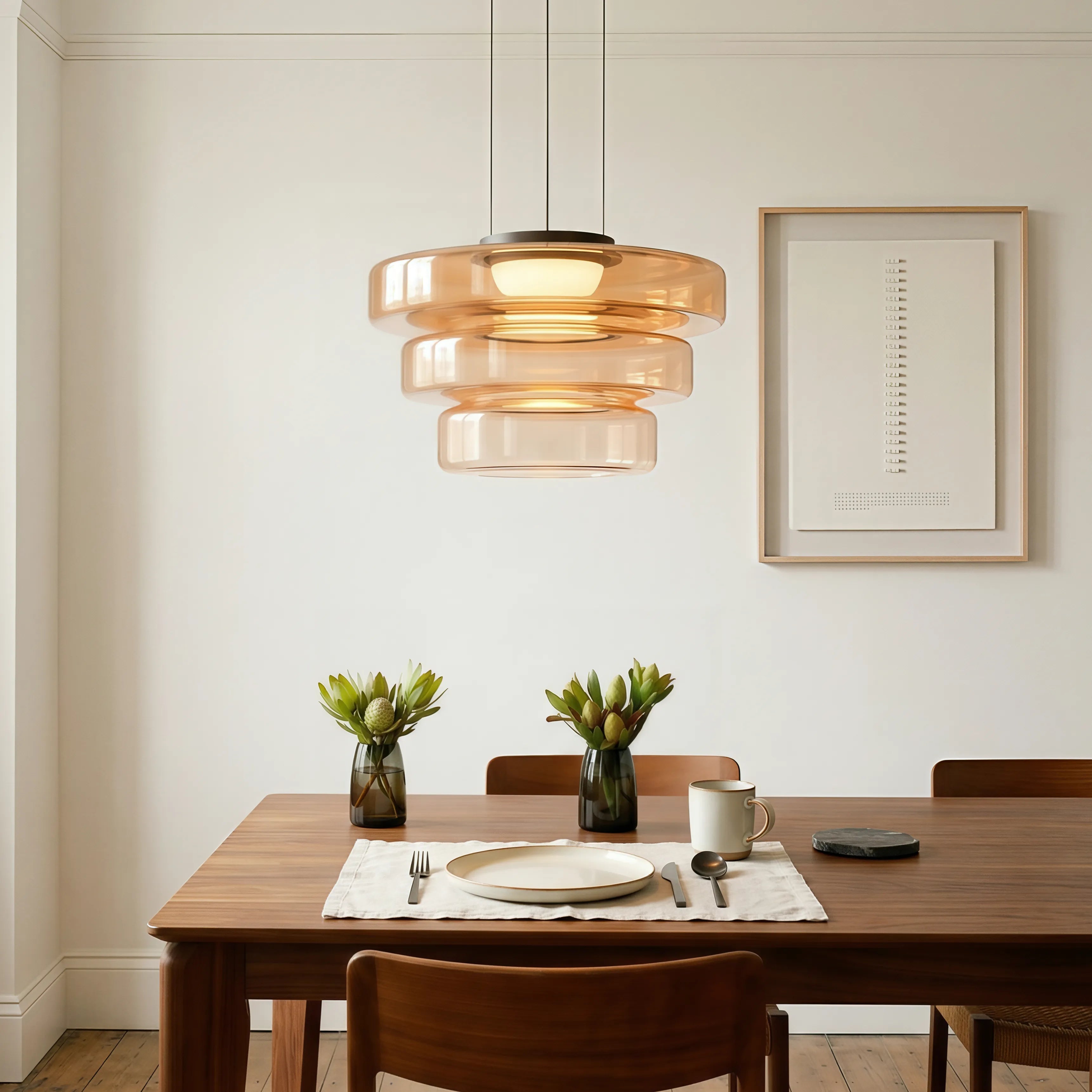 Lampada a Sospensione in Vetro Stile Bauhaus