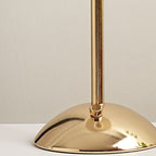 Lampada da Tavolo Conica Plissettata Ricaricabile in Ferro Scandinava Contemporanea da 1 Luce per Comodino