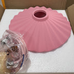 Lampada a sospensione moderna in cemento con paralume scallop a 1 luce per soggiorno