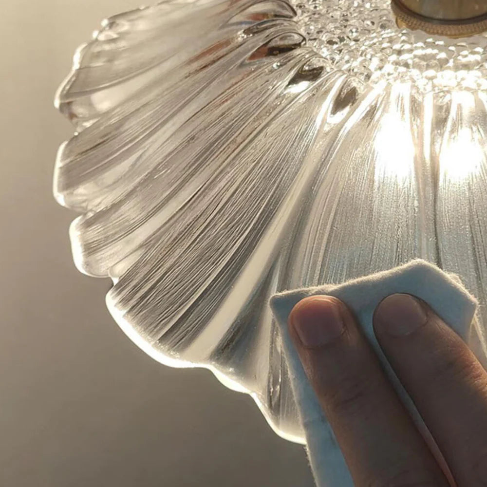 Lampada da soffitto in vetro a petalo elegante