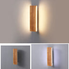 Lampada da parete LED a striscia in legno massello semplice