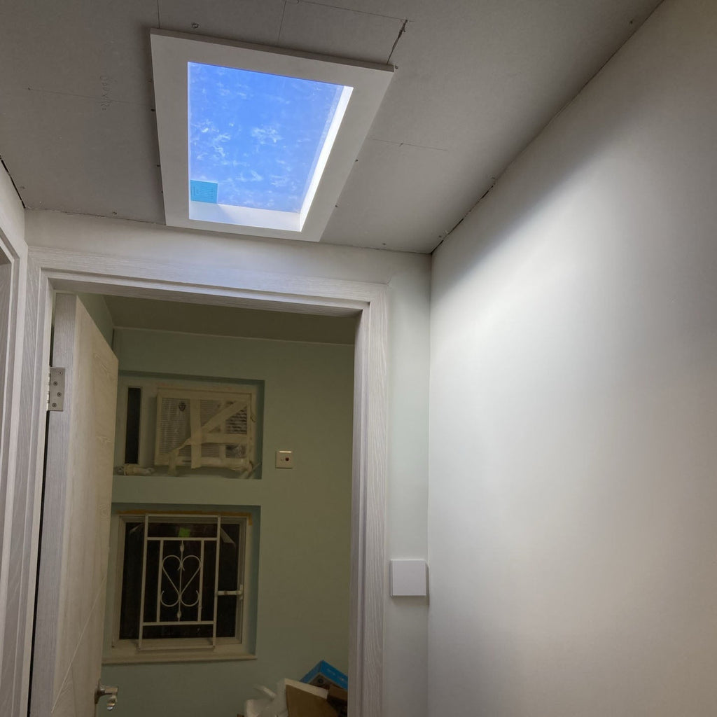 Moderna Lampada a Soffitto LED Metallica Minimalista Blu Cielo per Soggiorno