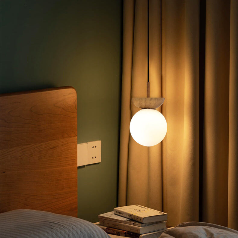 Lampada a Sospensione in Vetro e Ferro Minimalista Moderna con 1 Luce per Soggiorno