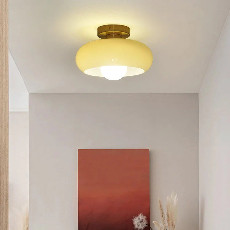 Lampada da soffitto in vetro rotonda classica